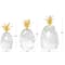 Clear & Gold Crystal Faceted Pineapple Sculpture Set
